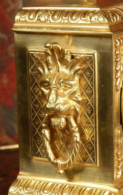 fig 3. ***** SOLD ***** Japy Freres Antique French Brass Table Clock. French - Circa 1870